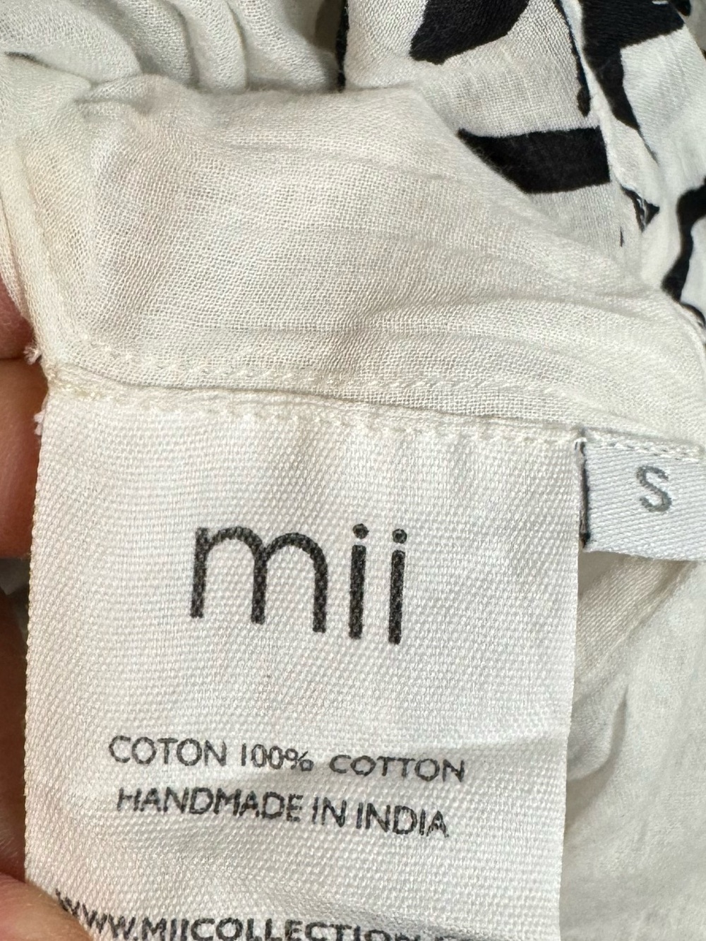 Mii Collection Poplin Black & White Script Maxi Skirt with Elastic Waist Small - Picture 8 of 9